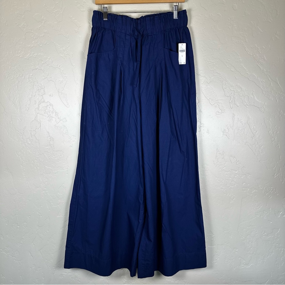 Anthropologie Maeve Skirty Utility Wide Leg Pull on Navy Blue Trousers/Pants NWT - Picture 5 of 10